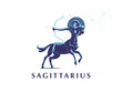 Sign of the zodiac Sagittarius. The constellation of Sagittarius. Vector illustration.