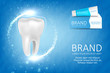 Whitening toothpaste ad. Graphic concept for your design