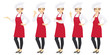 Woman chef set in different poses vector illustration