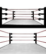 Set of boxing ring isolated on white background