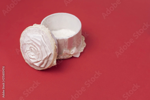 Jewelry Box Handmade Of White Color Open Box For Wedding Rings