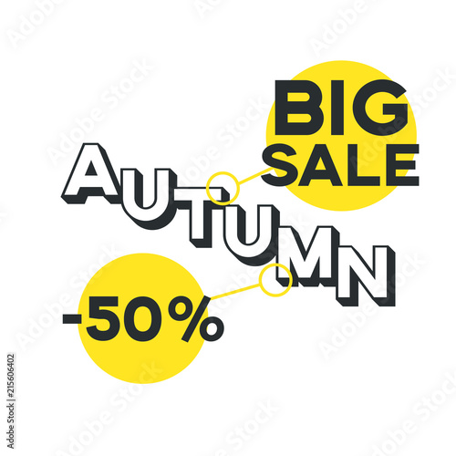 Vector drawing with a discount of 50 percent, autumn sale © yESvideo.com.ua