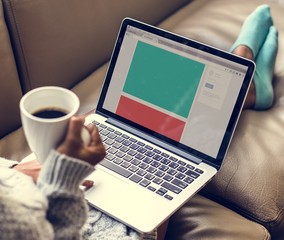Wall Mural - woman working on a laptop