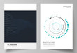 The vector illustration of the editable layout of A4 format modern cover mockups design templates for brochure, magazine, flyer, booklet, annual report. with simple geometric background made from dots