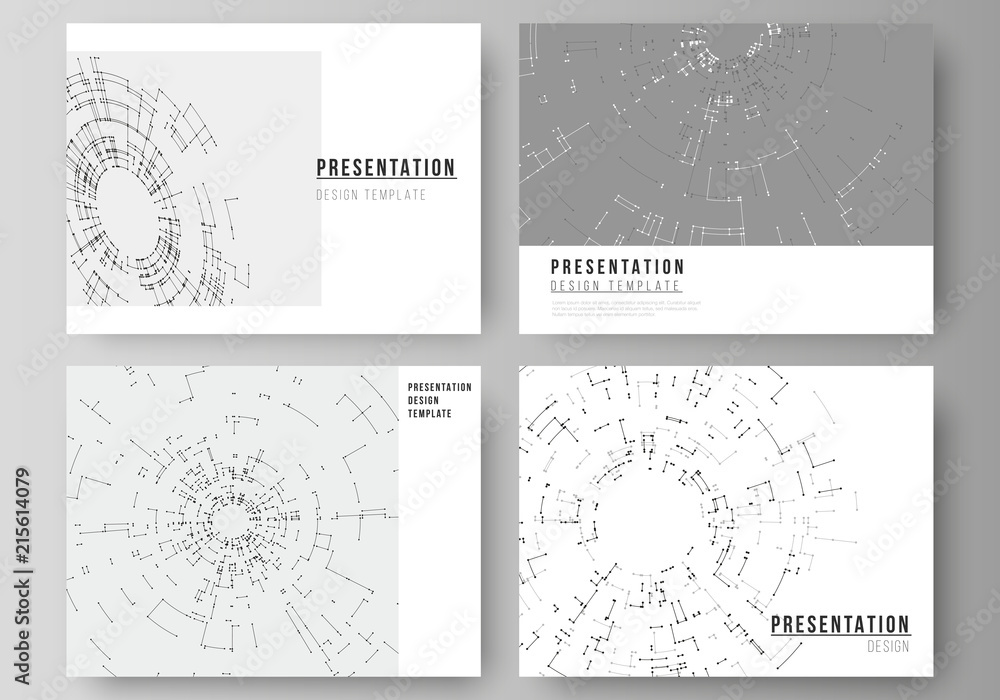 The minimalistic abstract vector layout of the presentation slides ...