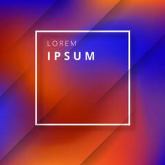 Wall Mural - Blue and orange abstract spectrum background with frame.