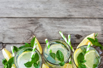 Chilled mint lemonade background