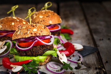 Wall Mural - Vegan burgers background