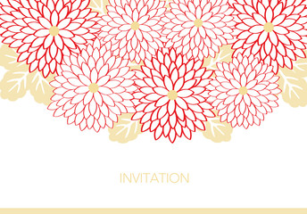 Invitation card design with flowers