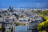 Fototapeta Paryż - Paris aerial view before the storm. France.
