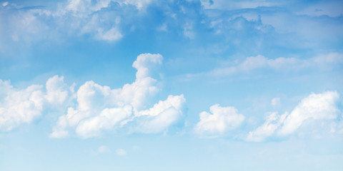 Blue sky with white clouds, natural photo