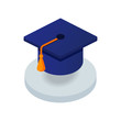 Graduation cap isometric icon