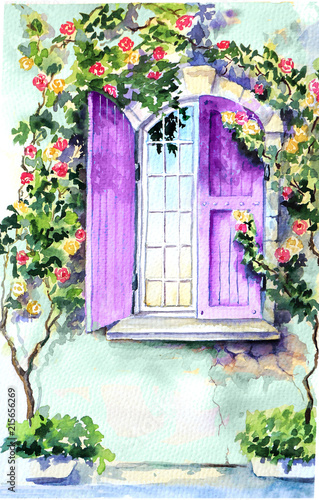 Obraz okno   stare-okno-w-kwiatach