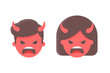 Evil emoji male and female character