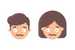 Confounded emoji male and female character