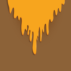 Wall Mural - yellow sweet glaze drizzled on the caramel. culinary delights. material design in 3d style