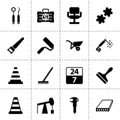 Canvas Print - Set of 16 work filled icons