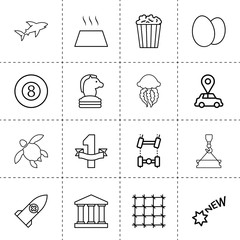 Canvas Print - Set of 16 logo outline icons