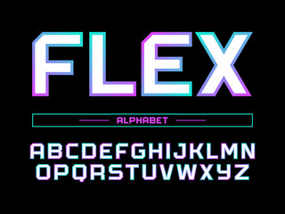 Wall Mural - Modern professional vector alphabet with latin letters. Flex typeface in gradient