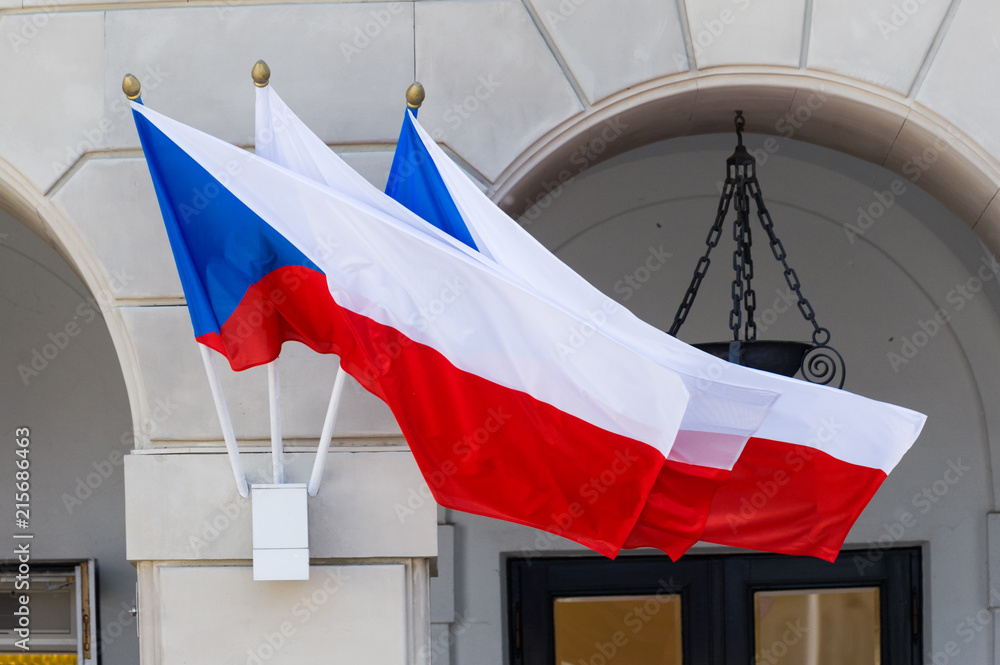 flagi flaga Czech - obrazy, fototapety, plakaty 
