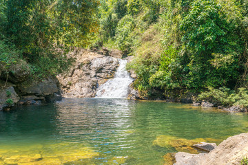 Wall Mural - The Tone Kloi waterfall in the national park Khao Sok in Thailand