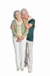 © aletia2011 - portrait of  senior couple embracing  isolated