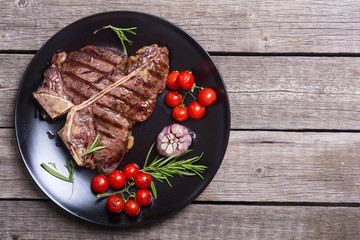 Canvas Print - Grilled porterhouse beef steak