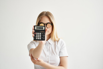 girl with calculator