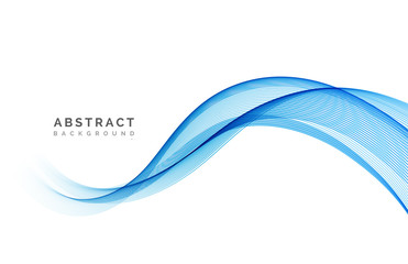 Abstract vector background, blue wavy