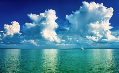 Wall Mural - Nice clouds over lake Balaton