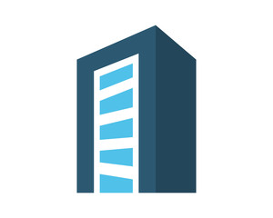 Canvas Print - blue building tower skyscraper cityscape skyline image vector icon logo