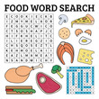 Food word search game for kids