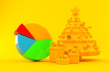 Wall Mural - Christmas background with pie chart