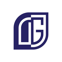 DG initial letter emblem logo negative space