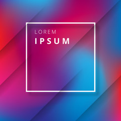 Wall Mural - Blue and pink abstract spectrum background with frame.