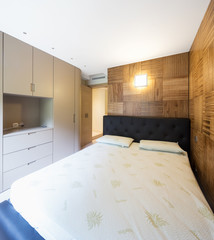 Wall Mural - Bedroom with parquet in modern apartment