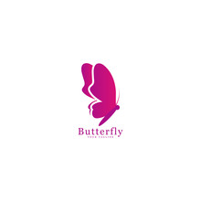 Gradient Butterfly Logo, Icon Template