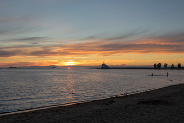 Wall Mural - Astonishing sunset at seashore in Finland