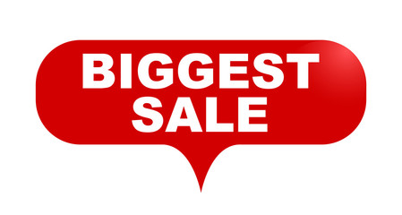 red vector bubble banner biggest sale