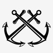Crossed nautical anchors icon. Vector illustration.