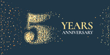 5 Years Anniversary Celebration Vector Icon, Logo