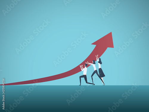 Cuadros en Lienzo Business growth and success vector concept