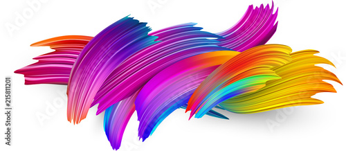 Fotomural Colorful abstract brush strokes on white background.