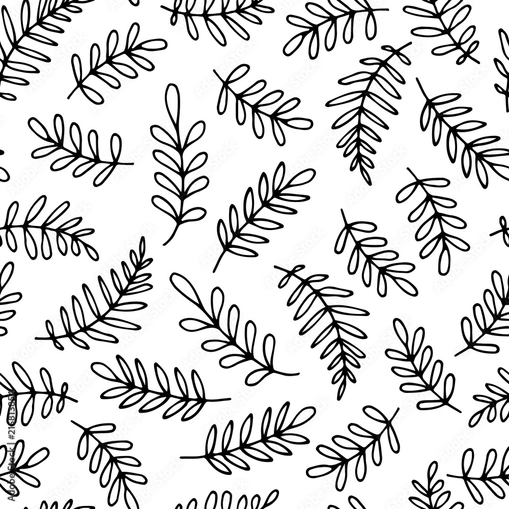 Seamless black-white floral pattern. Cute print for textiles. Handmade. Stock Vector | Adobe Stock seamless-black-white-floral-pattern-cute-print-for-textiles-handmade-stock-vector-adobe-stock