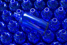Lot Of Blue Glass Bottles