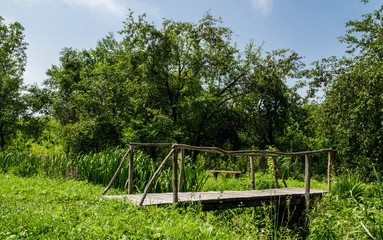 Poster - Old wooden rustic bridge