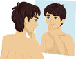 Teen Boy Facial Hair Puberty Stage Illustration