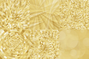 Wall Mural - gold geometric greeting card, banner, pattern set. vector luxury background