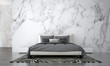 The Modern bedroom interior design and white marble wall texture background 