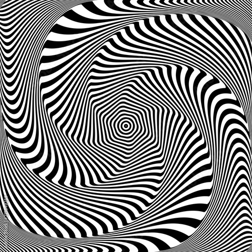 Abstract op art design. Illusion of whirlpool movement.